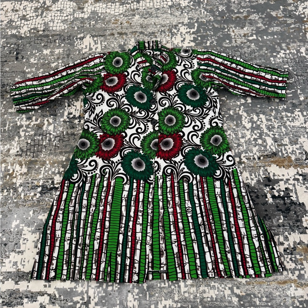 Vibrant Floral and Striped Tunic